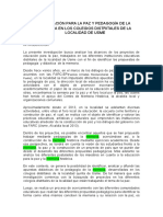 Porque La Pedagogía de La Memoria en Colombia