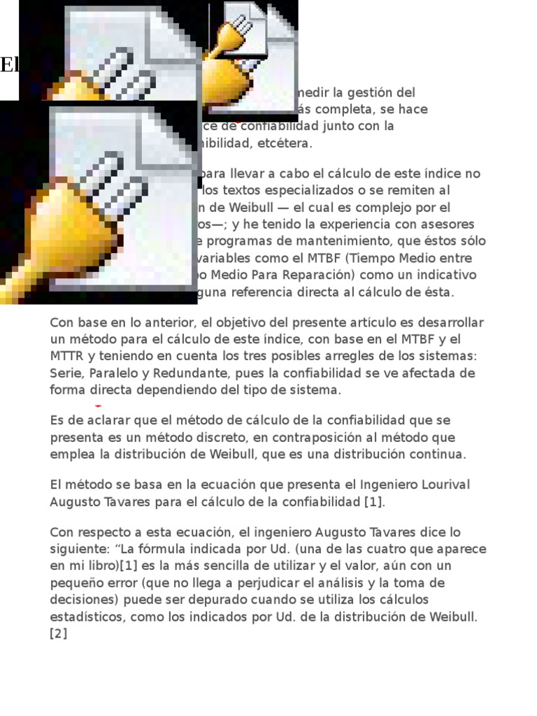 Confiabilidad Y Mantenibilidad Odt Pdf Ingeniería De