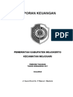 LAPORAN KEUANGAN PEMERINTAH KABUPATEN MOJOKERTO KECAMATAN MOJOSARI PERIODE TAHUNAN TAHUN ANGGARAN Unaudited PDF