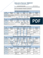 Horario de Exámenes Sección Secundaria Primer Quimestre