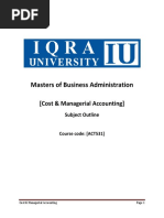 Cost & Managerial Accounting MBA