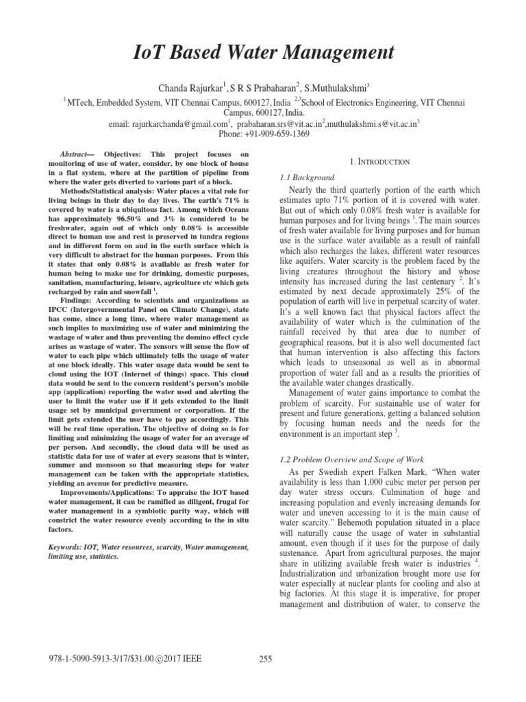IoT Water Management System Overview | PDF | Water Resources | Flow ...