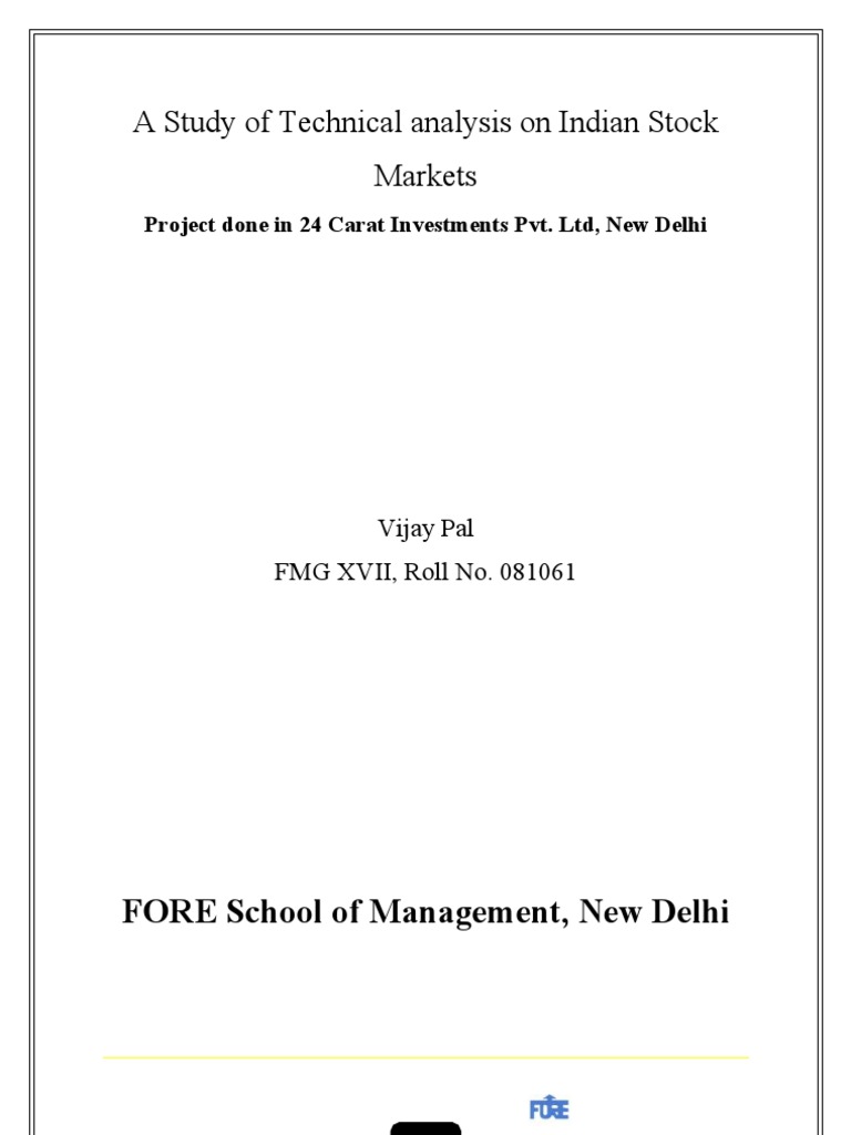 Technical Analysis On Indian Stock Markets | PDF | Technical Analysis