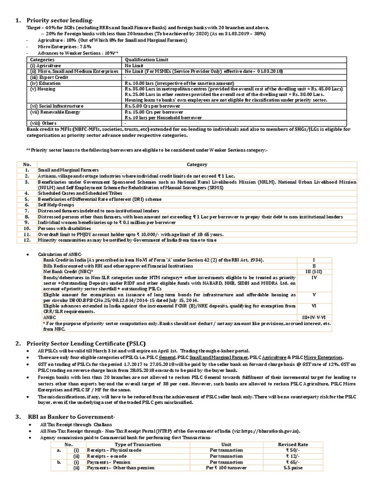 Priority Sector Lending Guidelines 2023 | PDF | Banking | Economies