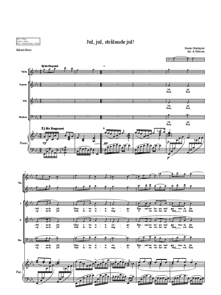 Jul, Jul, Strålande Jul! Piano | PDF