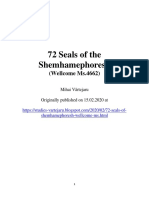 Seals of the Shemhamephoresh (Ms.wellcome4662) Mihai Vârtejaru