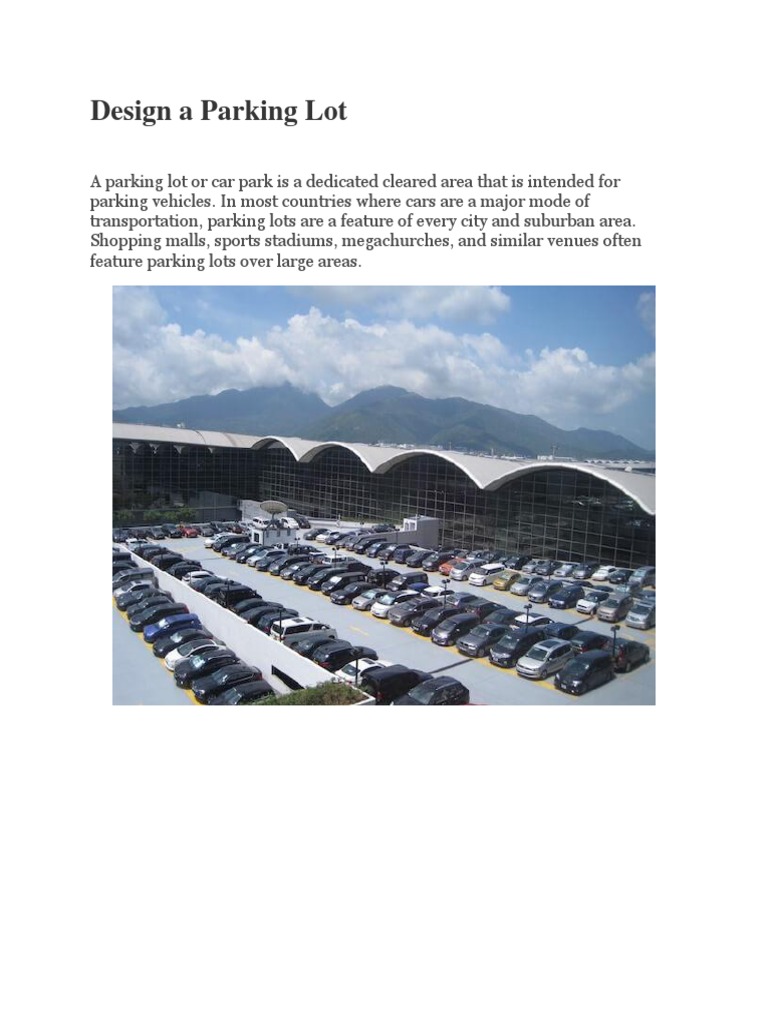 Design A Parking Lot | PDF | Parking Lot | Parking