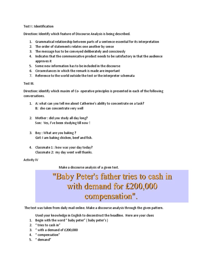 Discourse Analysis: Key Features & Examples | PDF