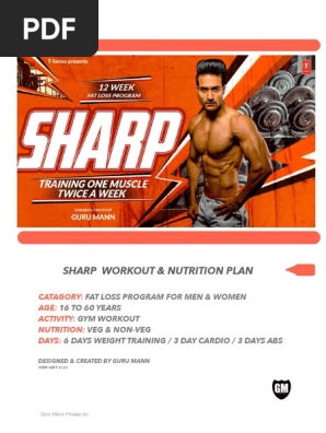 SHARP Workout and Nutrition Plan by Guru Mann PDF Physical Exercise Food And Drink
