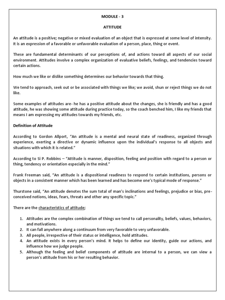 Understanding Attitudes in Psychology | PDF | Attitude (Psychology ...