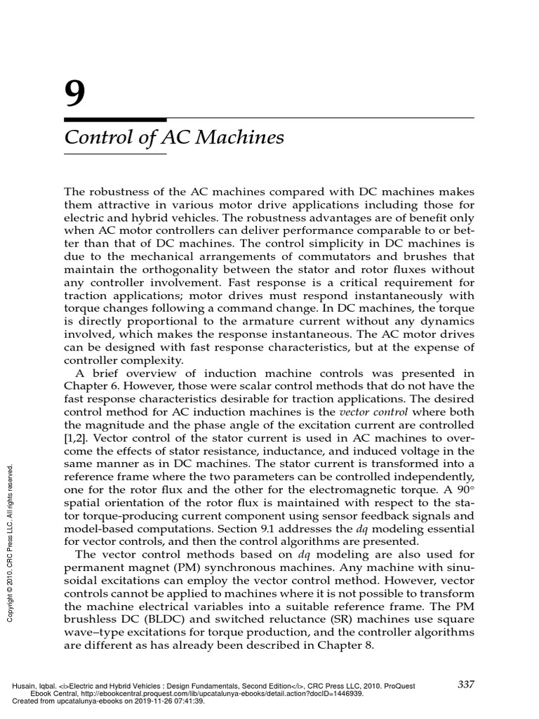 Electric and Hybrid Vehicles Design Fundamentals S... (Chapter 9. Control of AC Machines