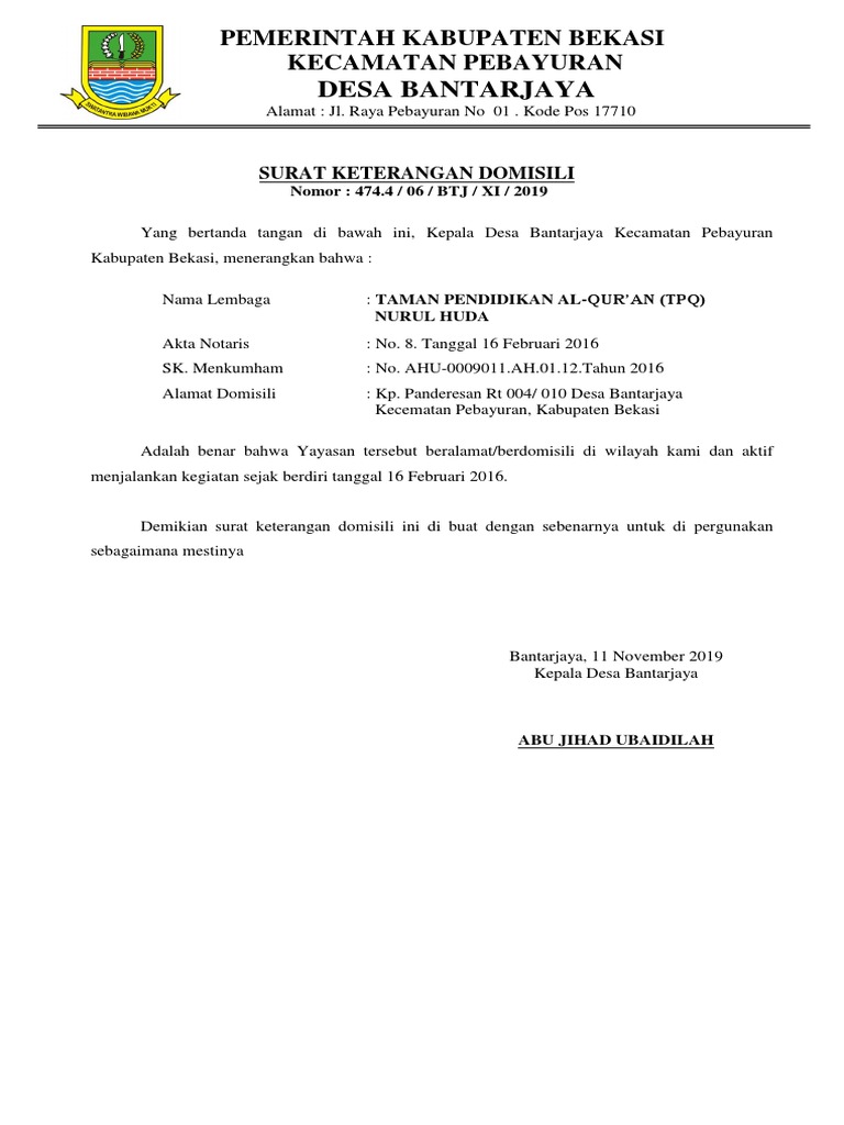 Download 60+ Contoh Surat Surat Domisili Terbaik Gratis