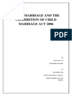 Child Marriage and The Prohibition of Child Marriage Act 2006