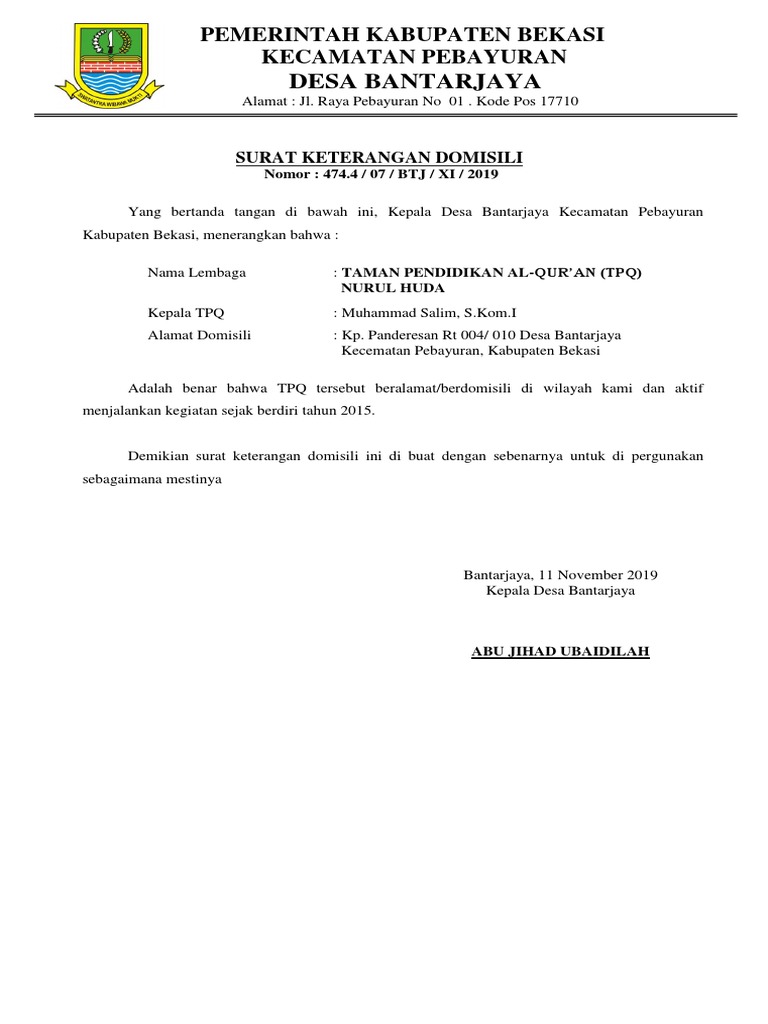 Domisili Tpq