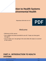 Introduction To Health Systems & Environmental Health