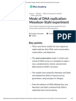 Mode of DNA Replication - Meselson-Stahl Experiment (Article) - Khan Academy