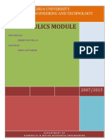 Hydraulics Module, Holistic Module at JJU