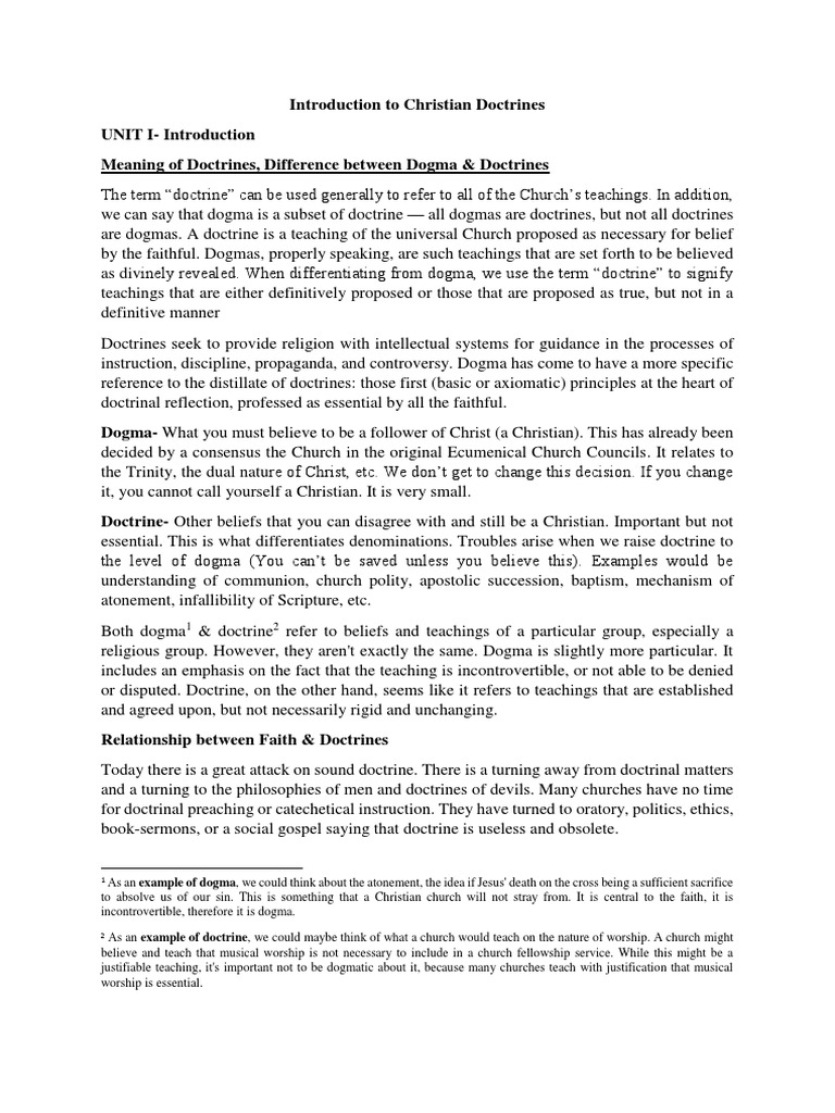 Introduction to Christian Doctrines | PDF | Christian Denomination ...