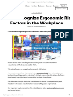 Recognize Ergonomic Risk Factors in The Workplace