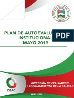 AI 2019 Plan de Autoevaluacion Institucional