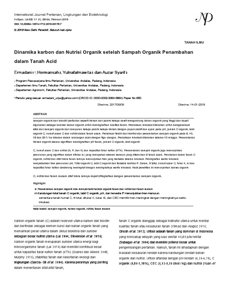 Jurnal Kesuburan Tanah PDF | PDF
