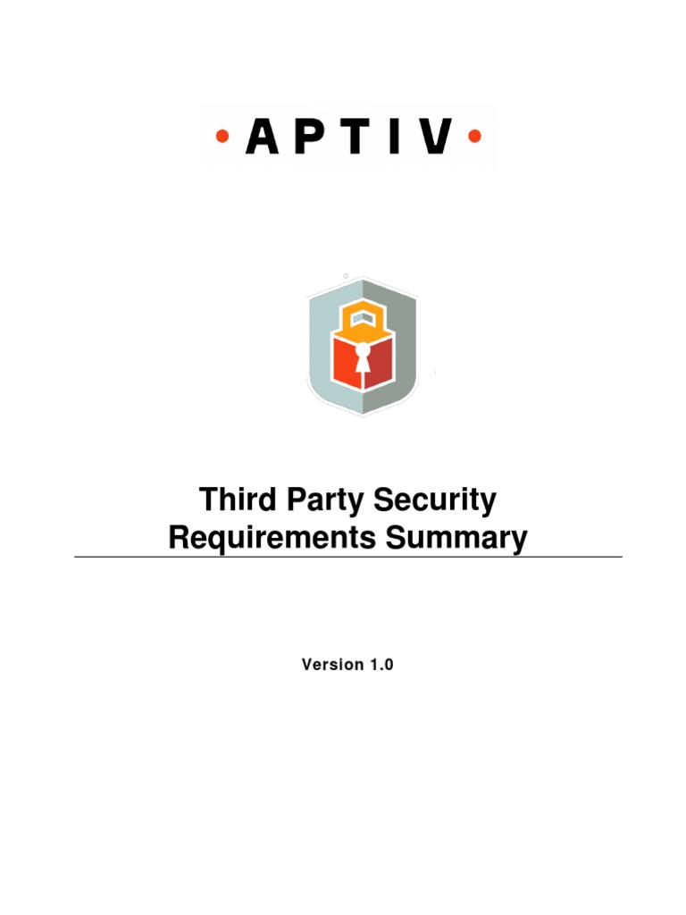 Aptiv Third Party Security Requirements Summary | PDF | Information ...