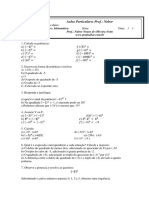 Aulas de matemática com exercícios de potências