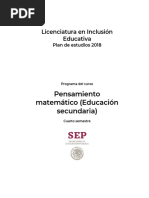 Programa Del Curso Pensamiento Matemático (Educación Secundaria)