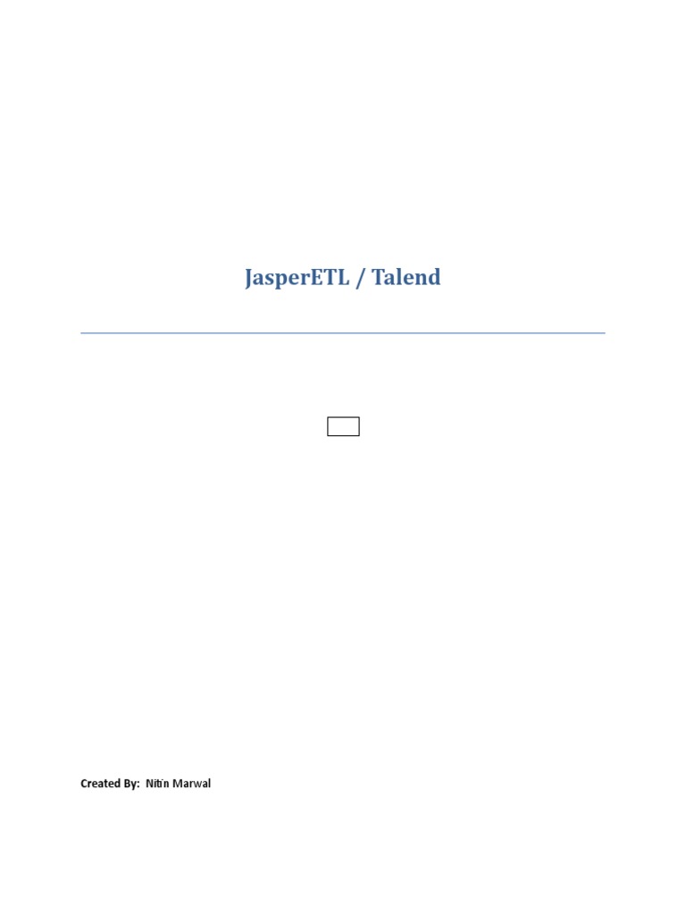 Talend ETL Sample Documentation | PDF | Data | Metadata