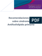 Recomendaciones SER Sobre Síndrome Antifosfolípido Primario - DEF