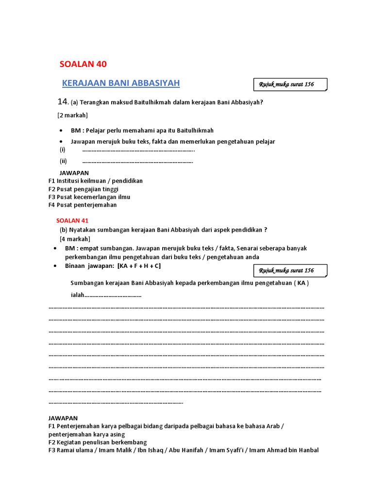 Soalan 40 Kerajaan Bani Abbasiyah Pdf