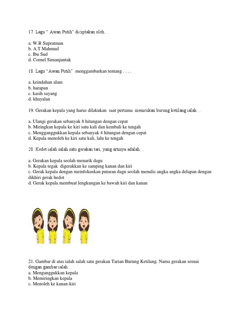 Latihan Soal Sbdp Tema 5 Pdf