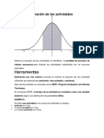 Herramientas para calcular la duración de un proyecto