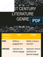 21ST CENTURY LITERATURE GENRES