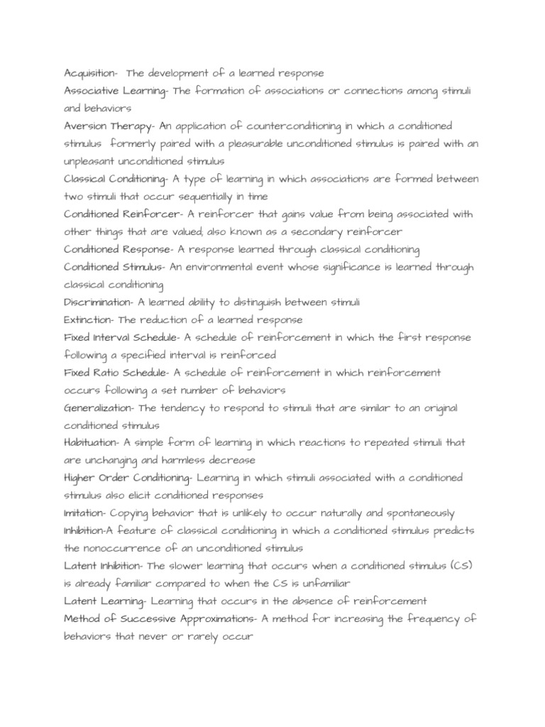 Classical Conditioning Concepts Explained | PDF | Classical ...