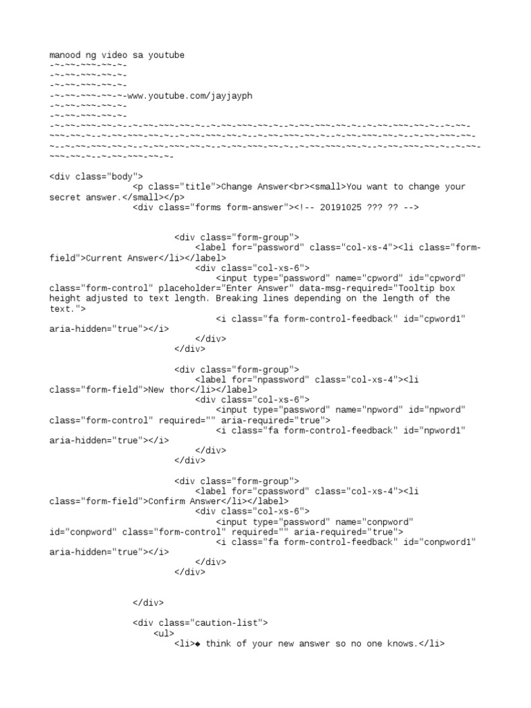 Change Secret Answer (CODE INSPECT) 2019-2020.EXE | PDF