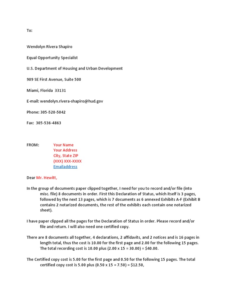 13 Clerk of Court Cover Letter PDF PDF