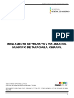 Reglamento de Transito y Vialidad Del Municipio de Tapachula, Chiapas
