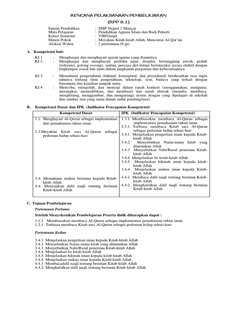 8 1 Iman Kepada Kitab Kitab Allah Docx