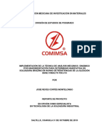 Implementación de La Técnica de Análisis Mecánico - Dinámico Por Nanoindentación para Determinar Nanofatiga en Soldadura Brazing en Horno de Resistencias de La Aleación Base Cobalto fsk-414