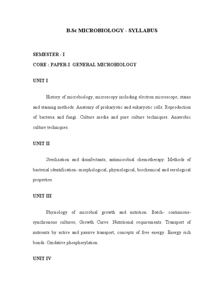 B sc microbiology syllabus pdf developmental biology immune system