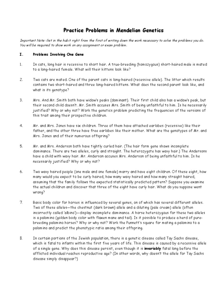 Practice Problems | Dominance (Genetics) | Allele