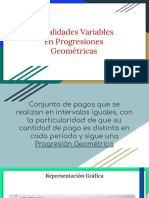 Anualidades Variables en Progresiones Geométricas