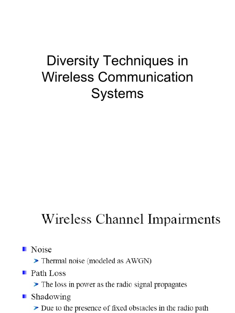Diversity Techniques in Wireless Communication Systems PDF Antenna