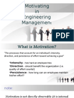 Engineering Management Motivating