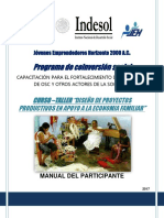Manual Del Participante. Curso Taller Diseño de Proyectos Productivos en Apoyo A La Economía Familiar PDF