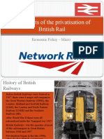 The Effects of The Privatisation of British Rail: Economic Policy - Micro