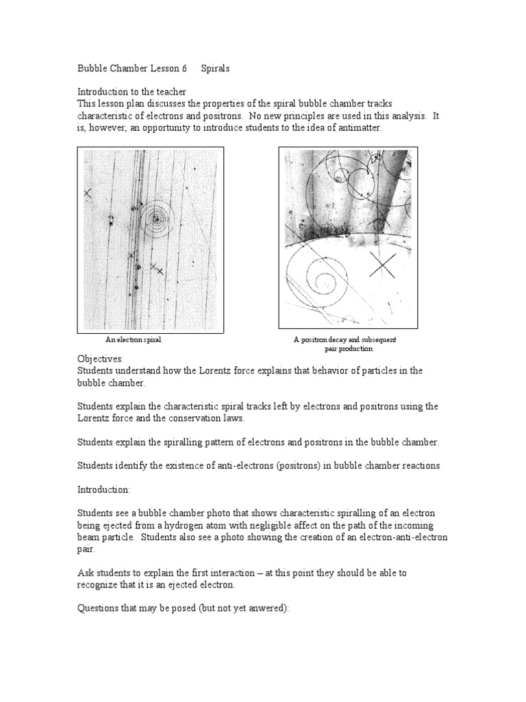 Lesson6 Bubble Chamber PDF Electron Force
