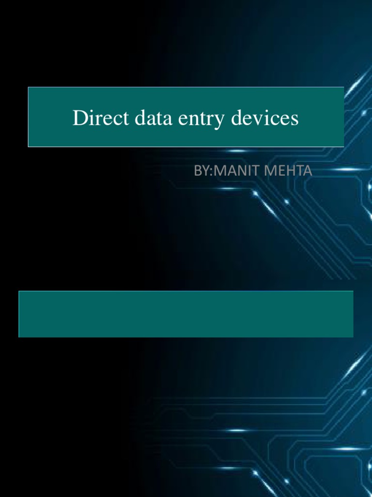 Direct Data Entry Devices | PDF