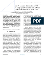 Communication: A Modern Dimension of Job Involvement and Employee Commitment: A Case Study of Public Health Workers in Ekiti State